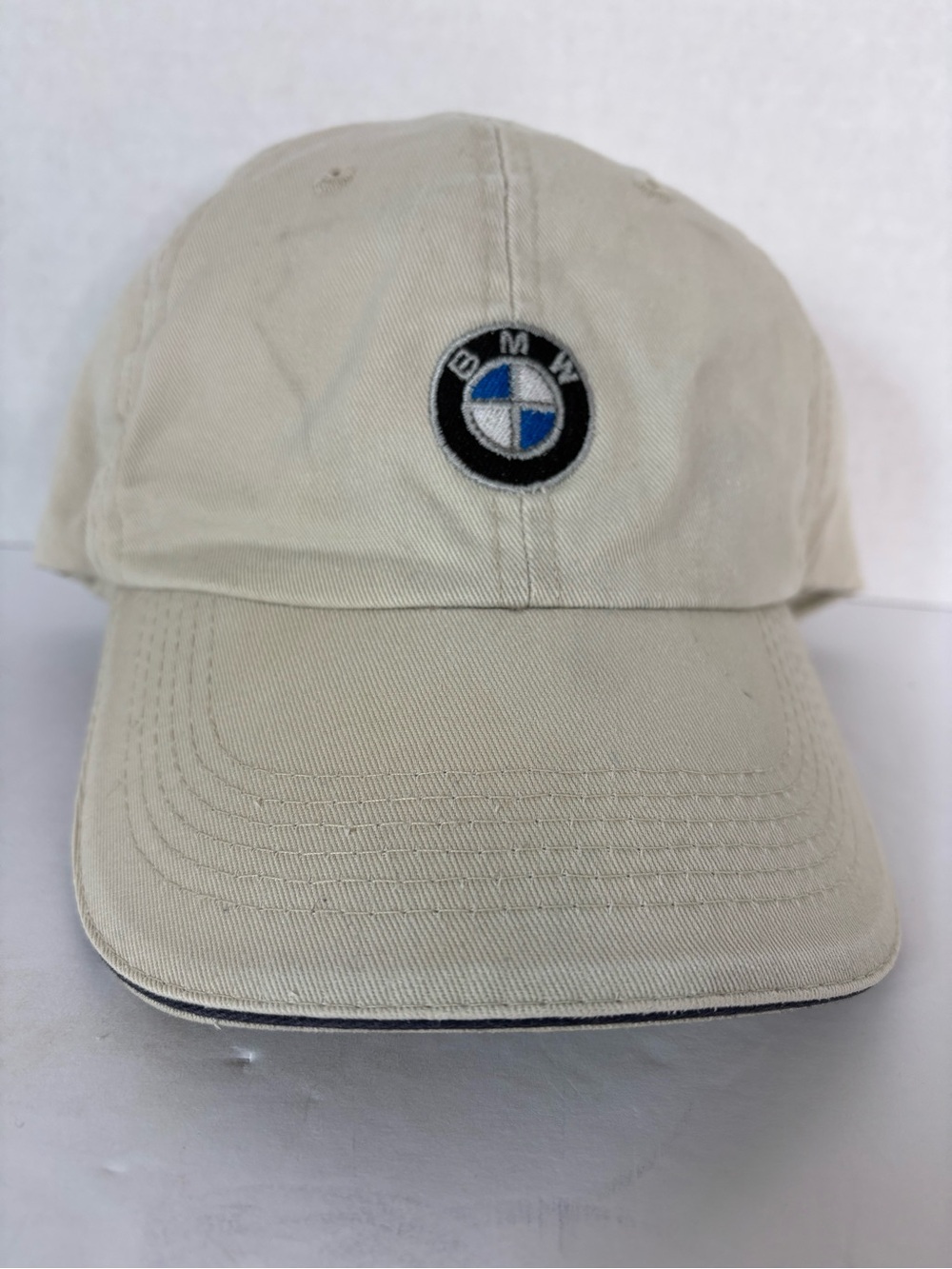 BMW Cream Baseball Cap with Embroidered Logo